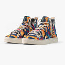 Tênis Cano Alto Boho Colorido Abstrato Rabiscos