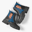Bota Coturno Tratorada Cano Médio Azul Elvis Presley Rock And Roll