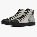 Tênis Cano Alto Bege Rock and Roll Guitarra Branca Bandas de Rock