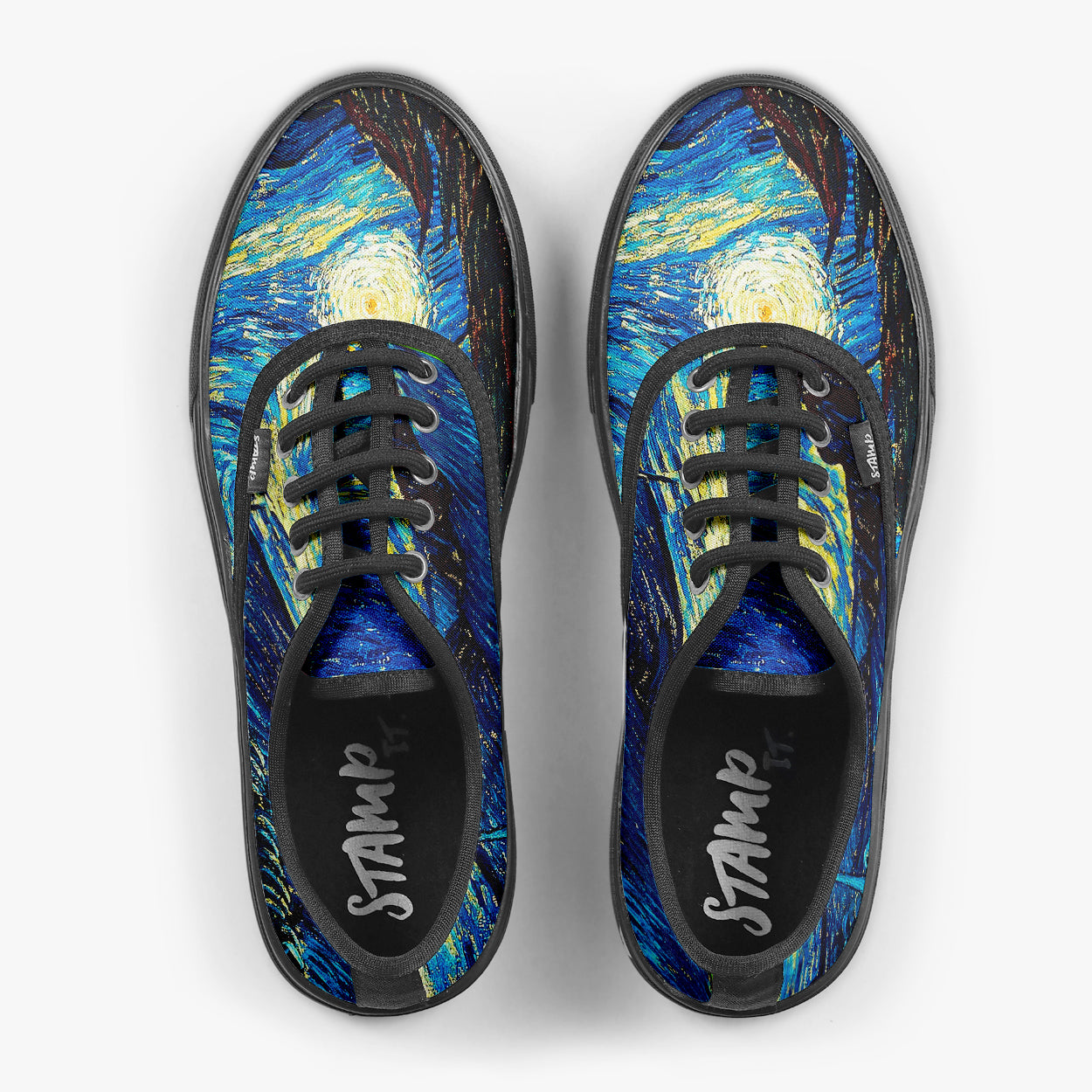 Tênis Casual Unissex Noite Estrelada Arte Van Gogh – Stamp It