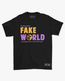 Camiseta de Algodão Fake World