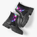 Bota Coturno Tratorada Cano Médio Caveira Neon Lights Psicodélica Preto Caveiras