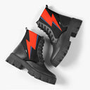 Bota Coturno Tratorada Cano Médio Rock N Roll David Bowie Raio Vermelho Bandas de Rock