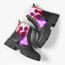 Bota Coturno Tratorada Cano Médio Cute Skeletons in Love Colorido Caveiras