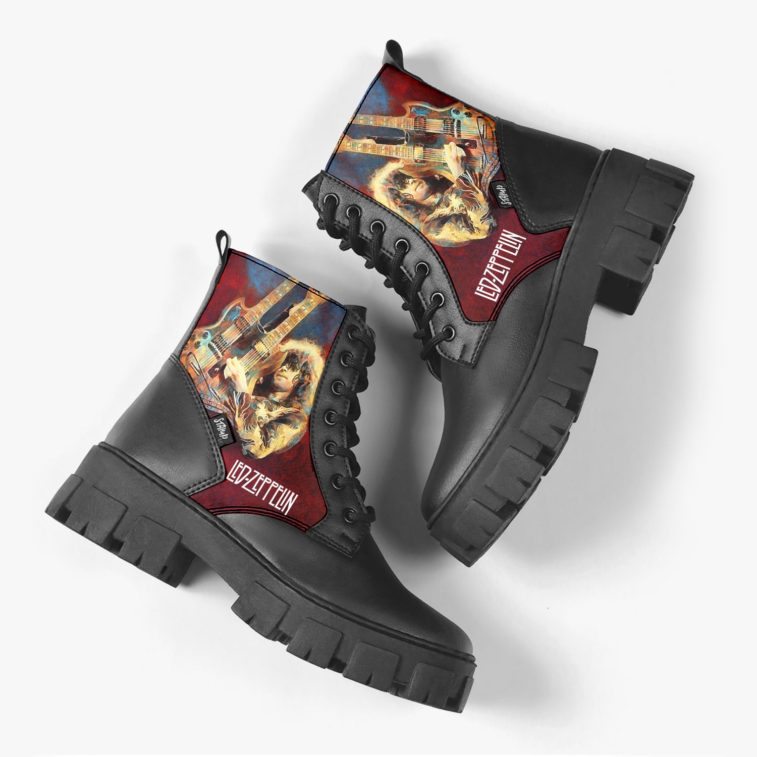 Bota Coturno Tratorada Cano Médio Led Zeppelin Vintage Vinho
