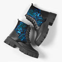 Bota Coturno Tratorada Cano Médio Caveira Blue Fire Skull Preto Caveiras