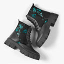 Bota Coturno Tratorada Cano Médio Linkin Park Blue Light Preto Bandas de Rock