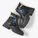 Bota Coturno Tratorada Cano Médio Pink Floyd Dark Side Vintage Preto Bandas de Rock