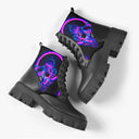 Bota Coturno Tratorada Cano Médio Neon in Love Skeletons Preto Caveiras