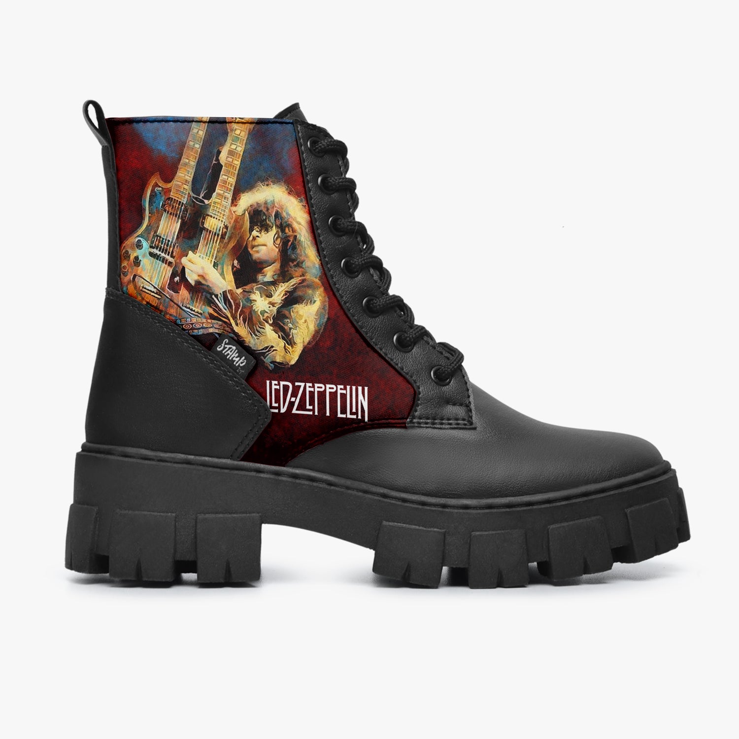 Bota Coturno Tratorada Cano Médio Led Zeppelin Vintage Vinho
