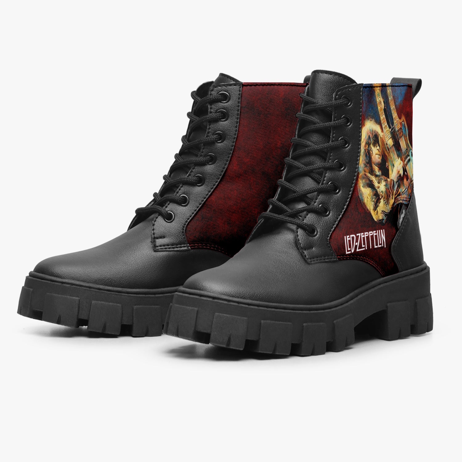 Bota Coturno Tratorada Cano Médio Led Zeppelin Vintage Vinho