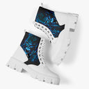 Bota Coturno Tratorada Cano Médio Caveira Blue Fire Skull Preto Caveiras