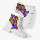 Bota Coturno Tratorada Cano Médio Animal Print Mix de Animais Colorido Animal Print