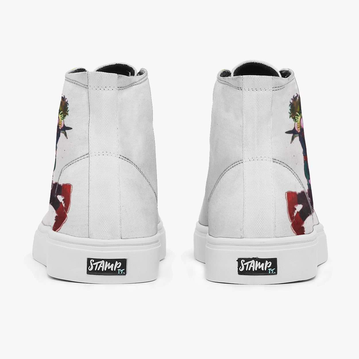 Tênis Cano Alto Branco Boku no Hero Midoriya Beija Uraraka Anime