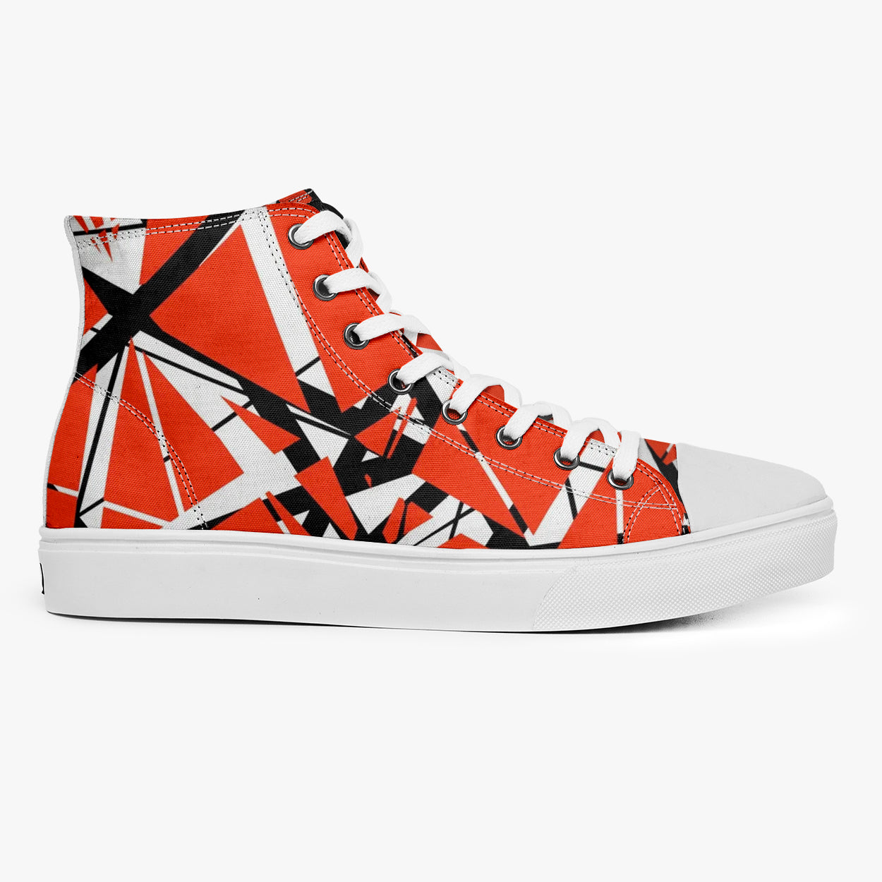 Tênis Cano Alto Preto Vermelho Branco Grafismo Van Halen Bandas de