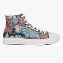 Tênis Cano Alto Azul Flores Aquarela Flores e Folhas