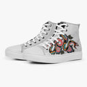 Tênis Cano Alto Branco Serpente Oriental Flores Animais