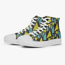 Tênis Cano Alto Preto Formas Geométricas Abstratas Azul e Verde Abstrato
