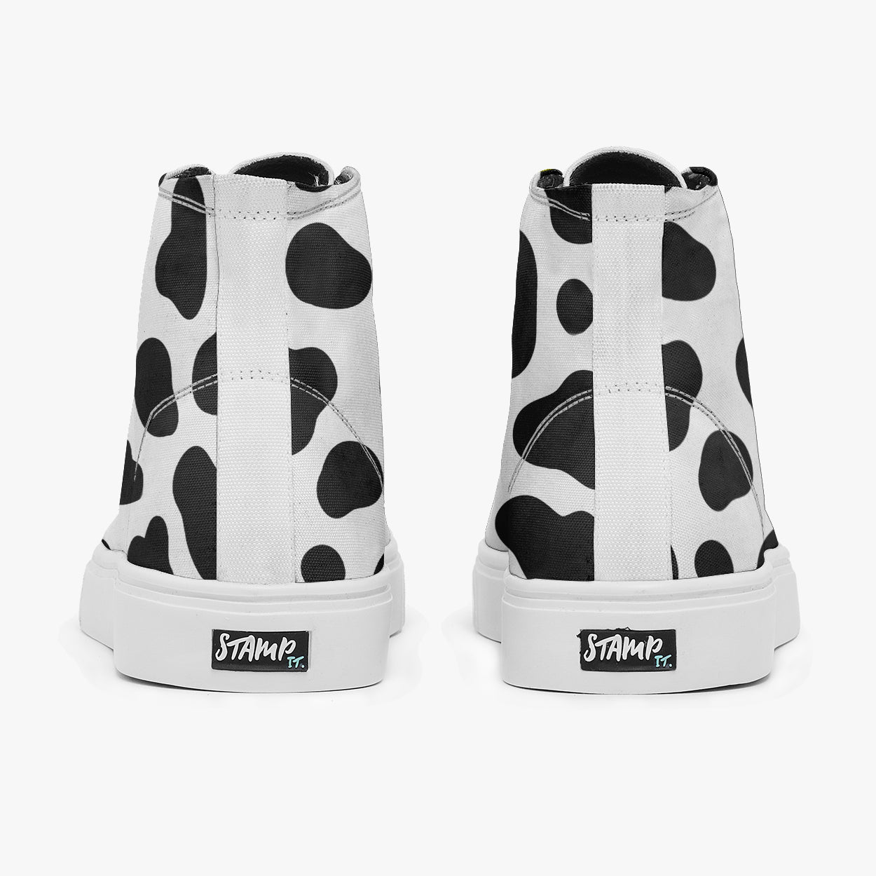 Tênis Cano Alto Preto e Branco Vaca Vaquinha Animais – Stamp It