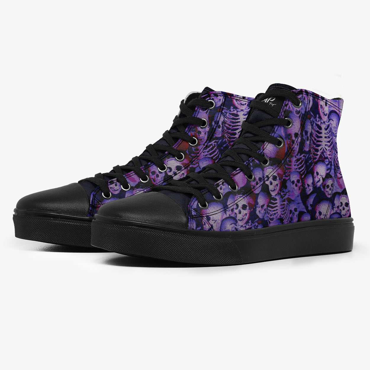 Tênis Cano Alto Dark Skeleton Roxo Caveiras – Stamp It