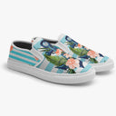 Tênis Sapatênis Slip On Azul Âncora e Flores Verão