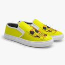 Tênis Slip On Amarelo Caveira Holograma Abstrato