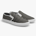 Tênis Slip On Preto Mini Margaridas Flores e Folhas