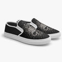 Tênis Slip On Preto Desenho Caveiras Estilhaçada