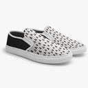 Tênis Slip On Preto e Branco Mini Triângulos Abstrato