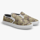 Tênis Slip On Marrom Camuflado Militar Abstrato
