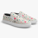 Tênis Slip On Bege Bolinhas Coloridas na Linha Abstrato