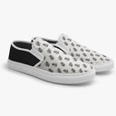 Tênis Slip On Preto e Branco Riscos Gravetos Abstrato
