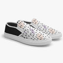 Tênis Slip On Preto e Branco Riscos Fundo Cores Abstrato