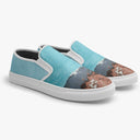 Tênis Slip On Marron Azul Claro Textura Aquarela Abstrato