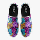 Tênis Slip On Roxo Varias Folhas Coloridas Flores e Folhas