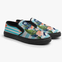 Tênis Sapatênis Slip On Azul Âncora e Flores Verão