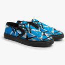 Tênis Slip On Azul Celeste Sky Blue Grafismo Van Halen Bandas de Rock