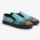 Tênis Slip On Marron Azul Claro Textura Aquarela Abstrato