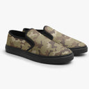 Tênis Slip On Marrom Camuflado Militar Abstrato