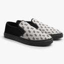 Tênis Slip On Preto e Branco Riscos Gravetos Abstrato