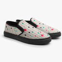 Tênis Slip On Bege Bolinhas Coloridas na Linha Abstrato