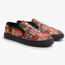 Tênis Slip On Vermelho Fita K7 Coloridas Abstrato