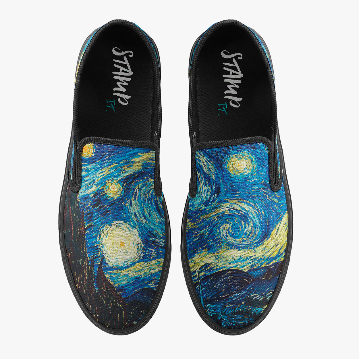 Tênis Slip On Azul Van Gogh Pintura A Noite Estrelada Cultura e