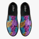 Tênis Slip On Roxo Varias Folhas Coloridas Flores e Folhas