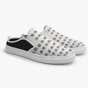 Tênis Mule Preto e Branco Rabiscado Fino Abstrato