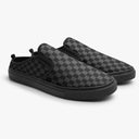 Tênis Mule Preto e Cinza Quadriculado Xadrez Abstrato
